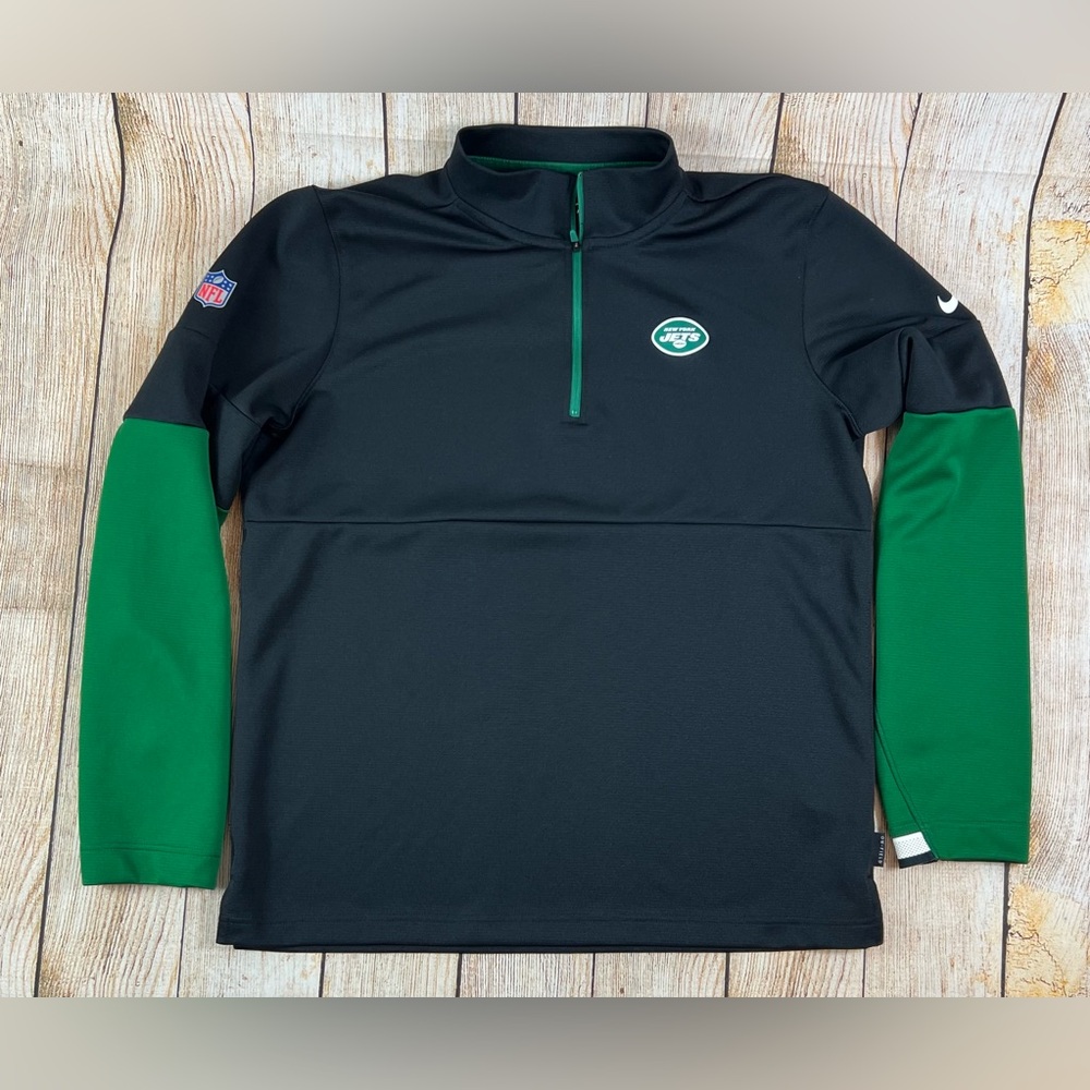 Men's Nike New York Jets Sideline Performance Half Zip Black Pullover Medium